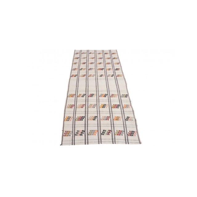 Mid-Century Modern Vintage Embroidered Kilim Runner - 2`7″ X 6`11″ For Sale - Image 3 of 6