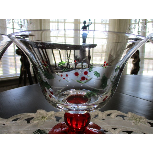 1970s Pfaltzgraff Winterberry Footed Dessert Bowls Painted Glass New in Box - Set of 4 For Sale - Image 11 of 15