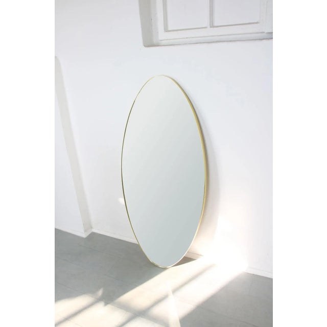 Big Vintage Oval Golden Frame Mirror, 1970s For Sale - Image 5 of 18