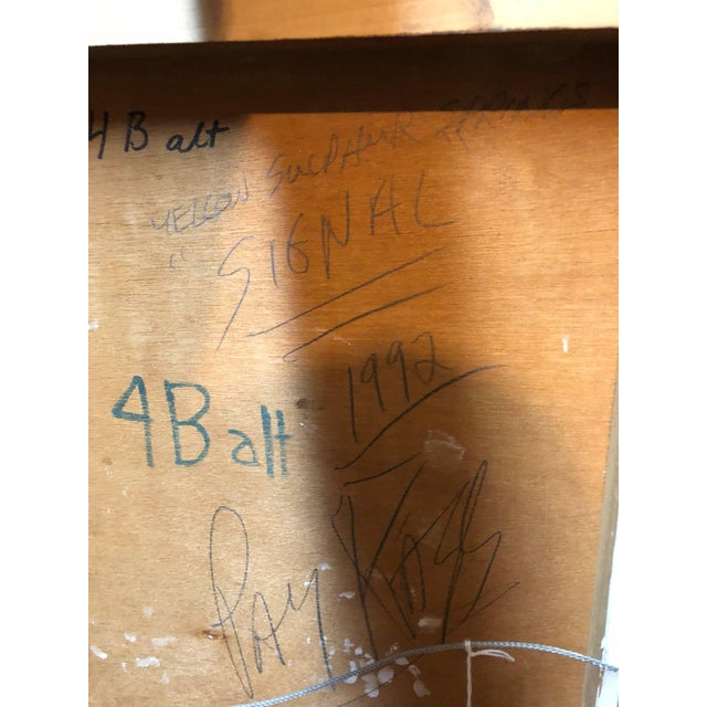 Postmodern Ray KassYellow Sulphur Springs Mixed Media Abstract Large Painting, 1992 For Sale - Image 3 of 5