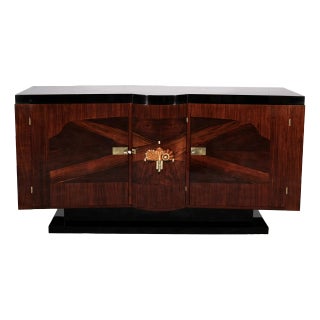 Art Deco Sideboard with Typical Inlays of Various Fruitwoods, 1930s For Sale