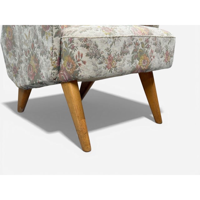 Wood Carl Gustaf Hiort Af Ornäs, Armchair, Fabric, Lacquered Wood, Finland, 1940s For Sale - Image 7 of 10