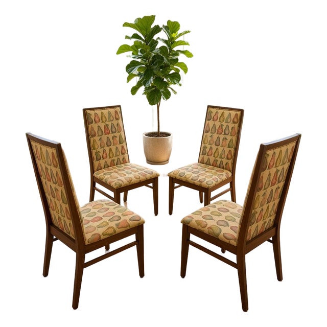 Vintage MCM Dillingham Walnut Dining Chairs For Sale