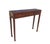 This vintage wooden console table features three side-by-side drawers across the front, each detailed with a traditional...