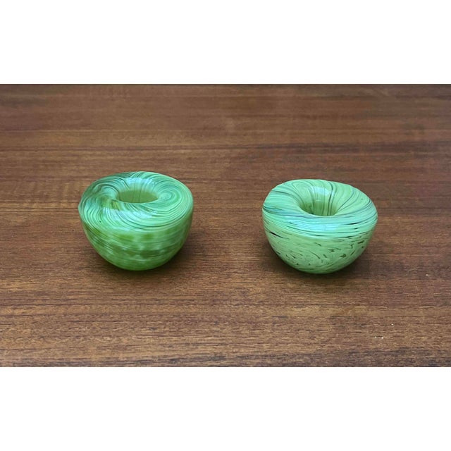 Vintage Swirl Cloud Art Glass Candleholder, 1970s, Set of 2 For Sale - Image 9 of 9