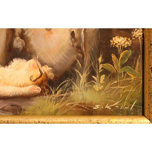 Samuel Koch, Playful Kittens, 20th Century, Oil on Wood, Framed For Sale - Image 6 of 9