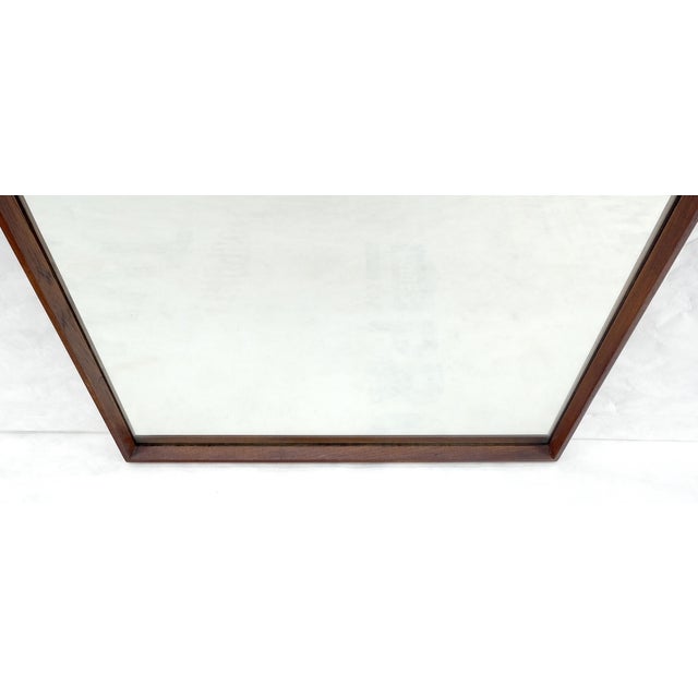 Mid Century Modern 2" Deep Profile Solid Walnut 32x43 Rectangle Wall Mirror MINT For Sale - Image 6 of 15