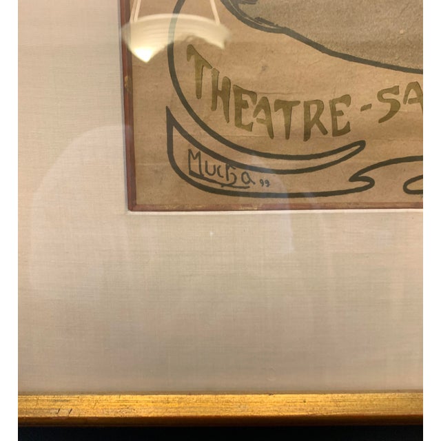 Early 20th Century Art Nouveau Poster in Wood Frame For Sale - Image 4 of 4