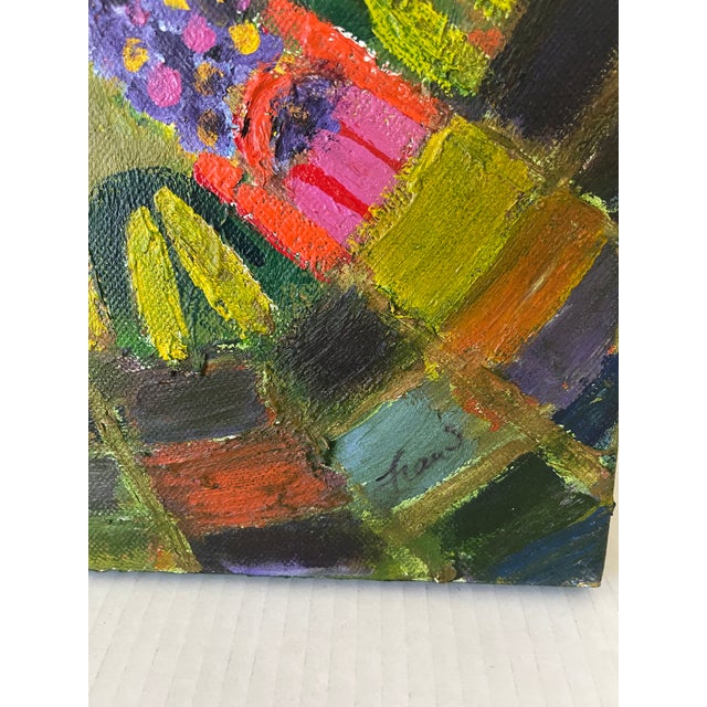 Abstract 1970s Original Abstract Expressionist Painting on Canvas Signed For Sale - Image 3 of 7