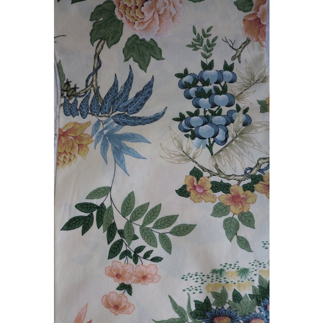 Asian Schumacher Fabric Cotton Chintz Anshun in Paprika & Blue For Sale - Image 3 of 3