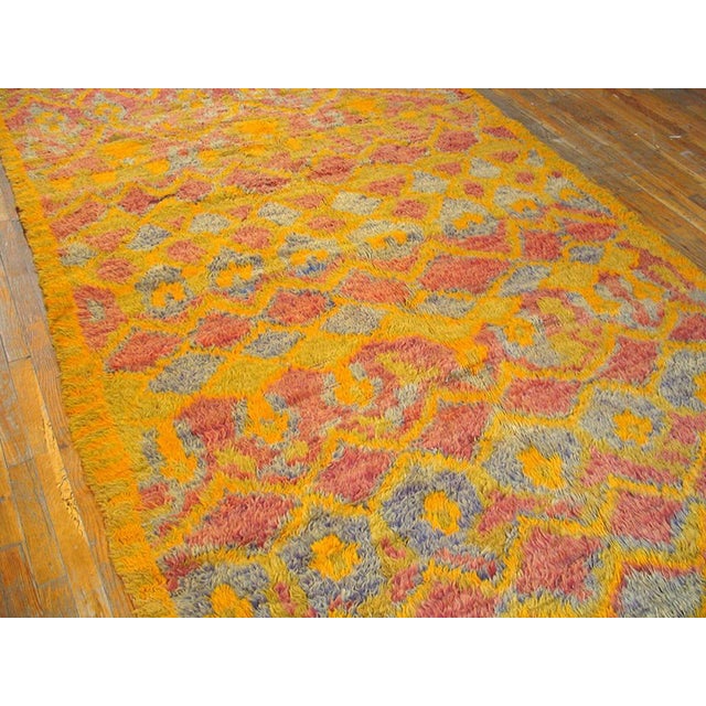 Mid 20th Century Moroccan Gallery Carpet ( 6'2" x 11'8" - 188 x 356 ) Antique Allover Geometric Wool Hand Knotted Pile...