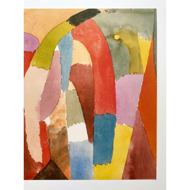 Abstract Paul Klee Vintage 1990's Abstract Offset Lithograph Print Modernist Poster " Movement of Vaulted Chambers " 1915 For Sale - Image 3 of 8