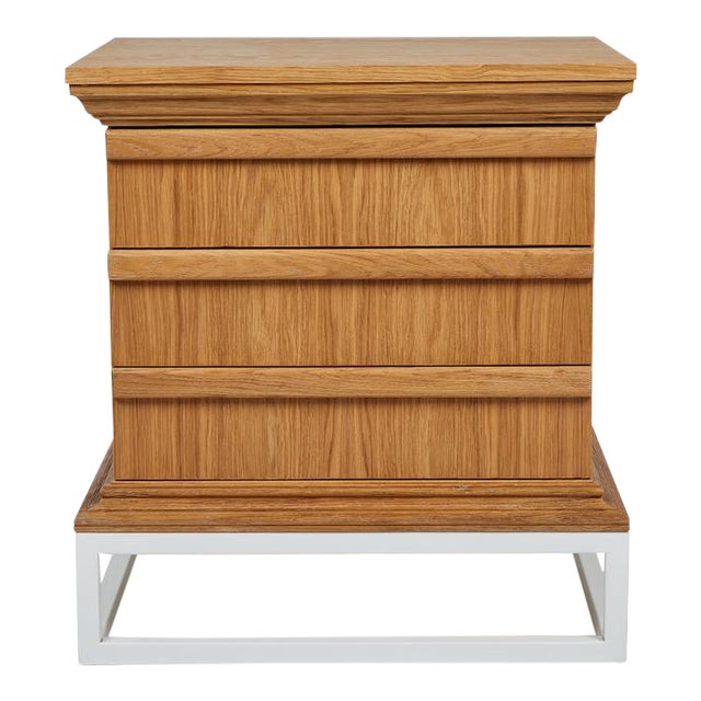 Modern Architectural Night Stand In Oak On Metal Stand By Martin And Brockett Chairish