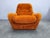 Gold Space Age Italian Lounge Chairs in Orange Upholstery, 1970s, Set of 2 For Sale - Image 8 of 18