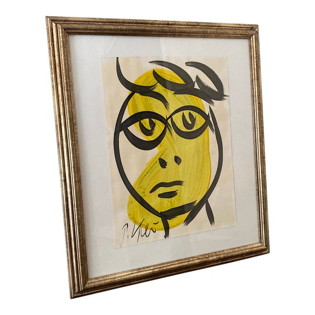 1970s Abstract Painting by Peter Keil, Framed For Sale