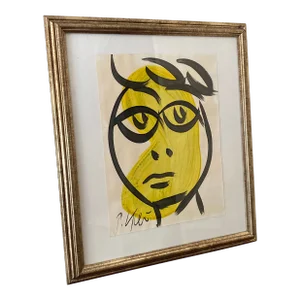 1970s Abstract Painting by Peter Keil, Framed