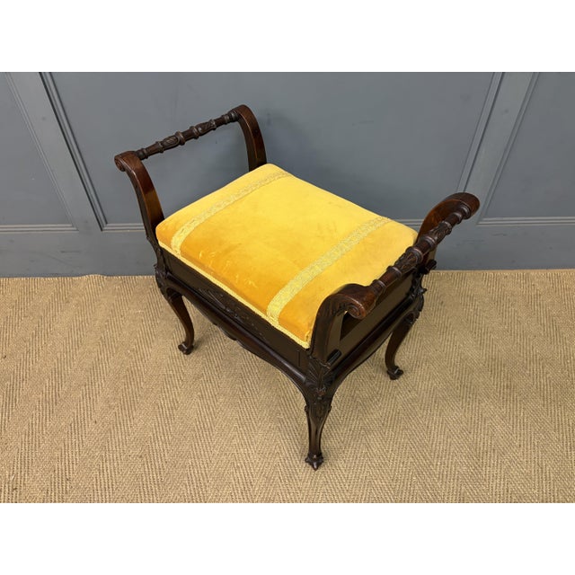 Antique Mahogany Piano Stool, 1895 For Sale - Image 14 of 16