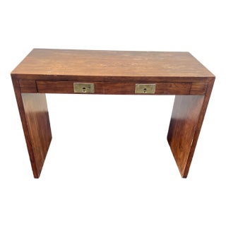 Late 20th Century Henredon Campaign Desk or Console Table For Sale