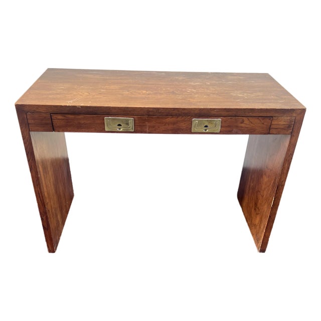 Late 20th Century Henredon Campaign Desk or Console Table For Sale