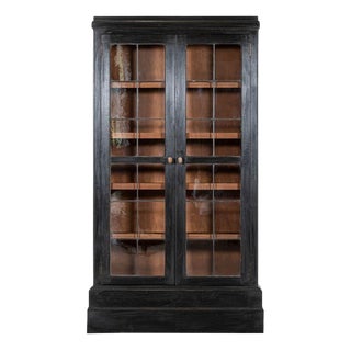 English Ebonised Glazed Oak Bookcase, 1890s For Sale