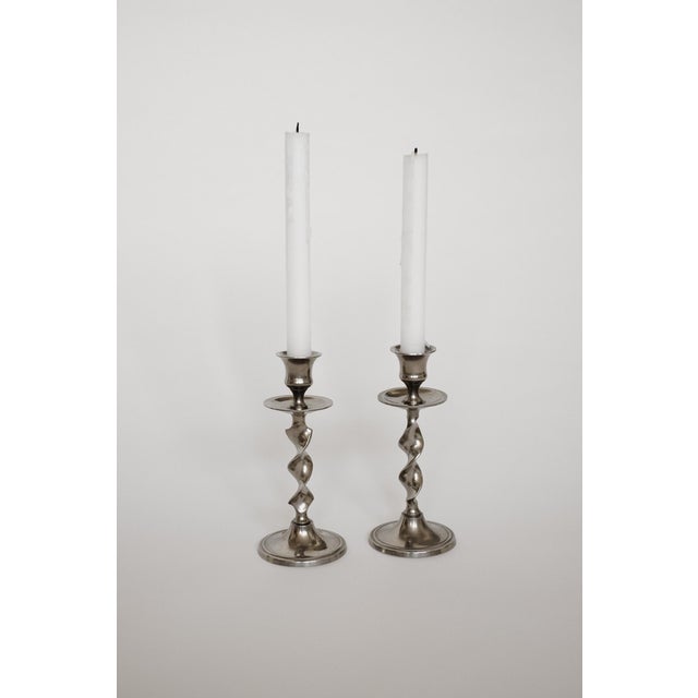 Vintage Twisted Candlesticks, 1970s, Set of 2, in Very Good conditions. Designed 1970 to 1979