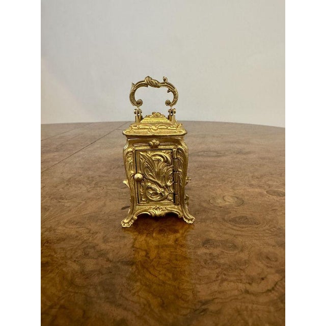 Late 19th Century Antique Victorian Miniature Carriage Clock, 1890s For Sale - Image 5 of 7