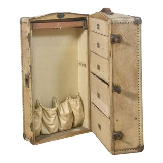 Leather Traveling Trunk from Pretot Paris, 1890s For Sale