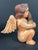 Late 20th Century Vintage Hand Carved Wooden Cherub Angel Glass Eyes and Playing a Mandolin Sculpture For Sale - Image 5 of 7
