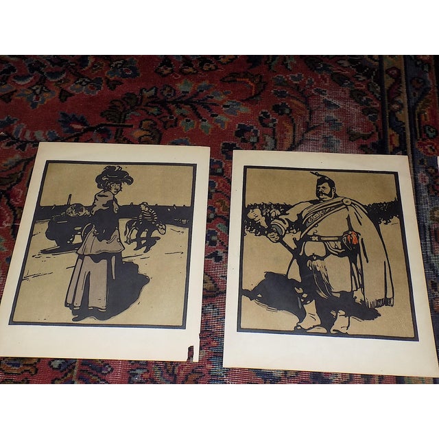 This set of six (6) authentic antique 19th century chromolithographs (each color laid in with a separate lithographic...