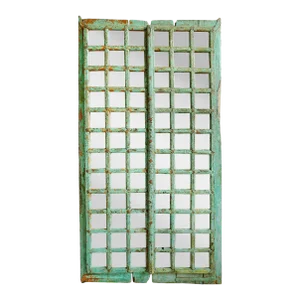 1920s Old Turquoise Raja Door Mirror