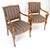 Mid 20th Century Pair of Regency Style Carved Open Arm Fireside Lounge Chairs Stripe Upholstery For Sale - Image 5 of 18