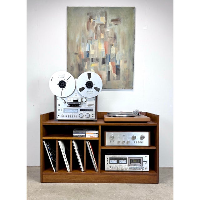 A super functional mid century Danish modern style storage cabinet in beautiful walnut veneer, circa 1970’s. Plenty of...