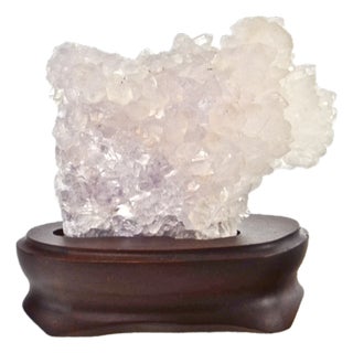 Natural Amethyst Crystal W/ Carved Stand For Sale