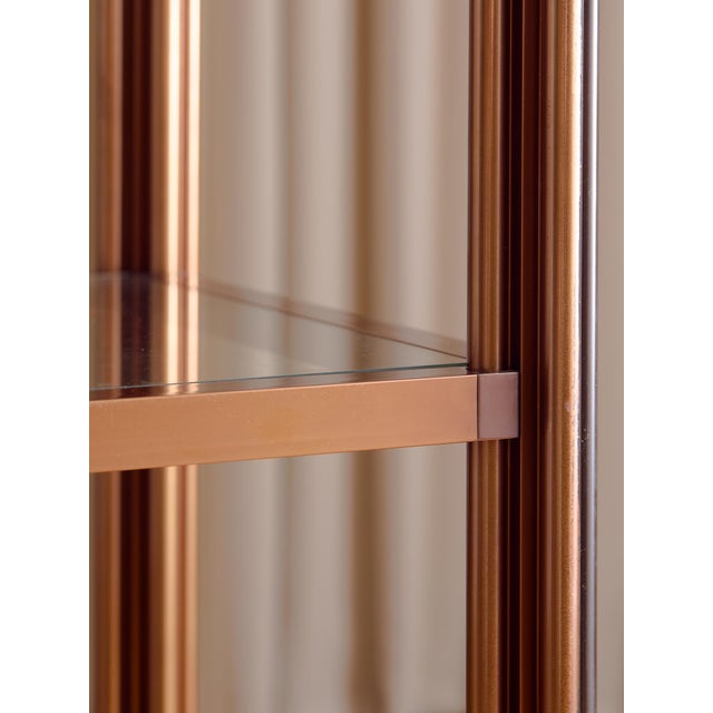 The Vintage Rose Gold Toned Brass Etagere For Sale - Image 4 of 9