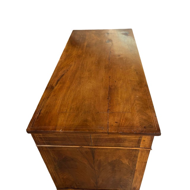 19th Century Italian Neoclassical Walnut Commode With Inlay For Sale - Image 11 of 12