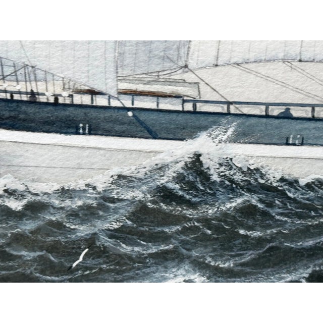Late 19th Century British Marine Painting of the Four-Masted Barque Sindia, in the Manner of Richard Henry Neville-Cumming For Sale - Image 6 of 16