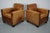 Vintage Dutch Cognac Leather Club Chairs, 1970s, Set of 2 For Sale - Image 3 of 18