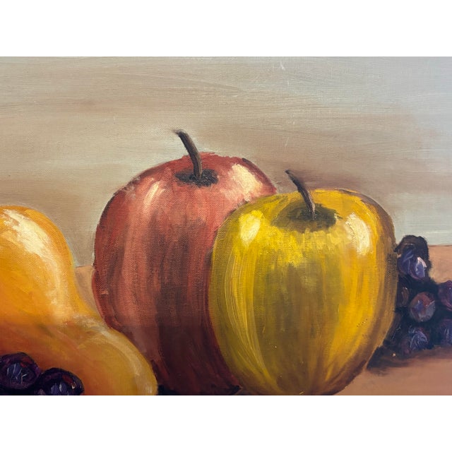 Farmhouse 1963 Signed K. Ulrich Still Life Oil Painting of Fruit For Sale - Image 3 of 7
