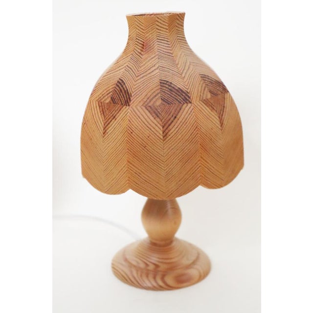 Brown Swedish Table Lamps in Pinewood, 1980s, Set of 2 For Sale - Image 8 of 16