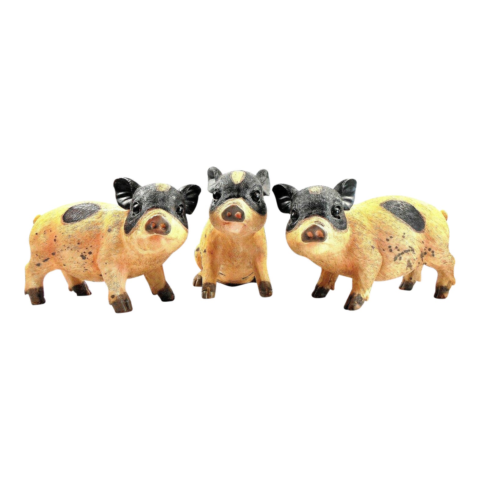 Farmhouse Spotted Pig Figurines Set Of 3 Chairish