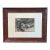 Vintage Hunting Dog Gouache Painting Portrait in Wood Frame For Sale