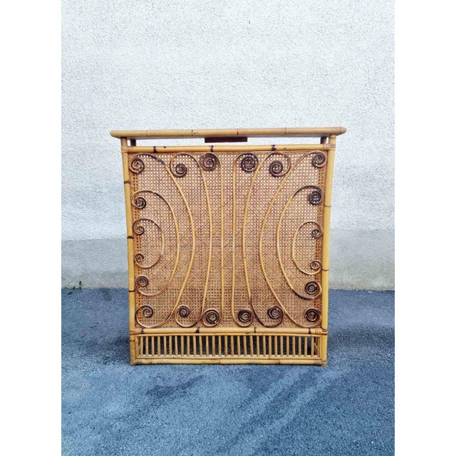 Large Italian Modern Bamboo and Rattan Radiator Cover by Franco Albini, 1960s For Sale - Image 10 of 17