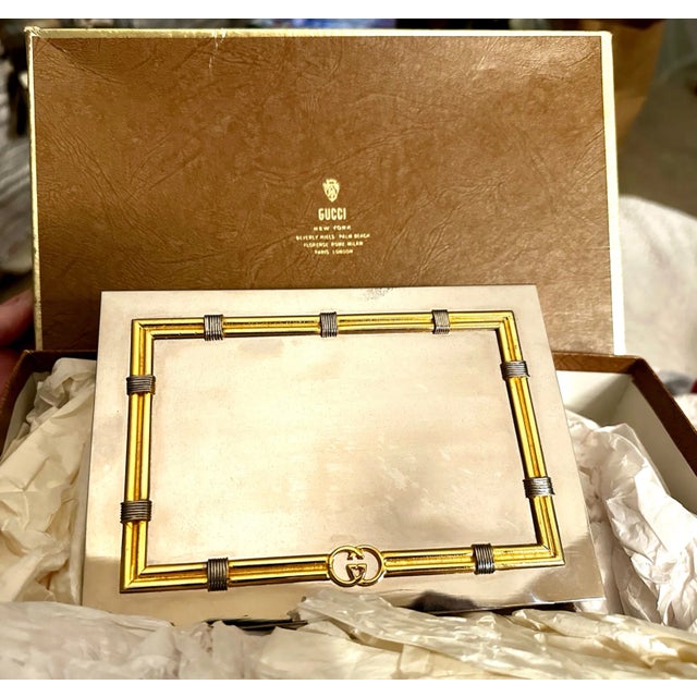 Vintage 1960's Gucci Silver/Gold Plate Trinket Box | Chairish