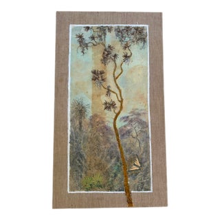 “The Haunt of the Butterfly” — Vintage Signed Original Mixed-Media Botanical Collage For Sale
