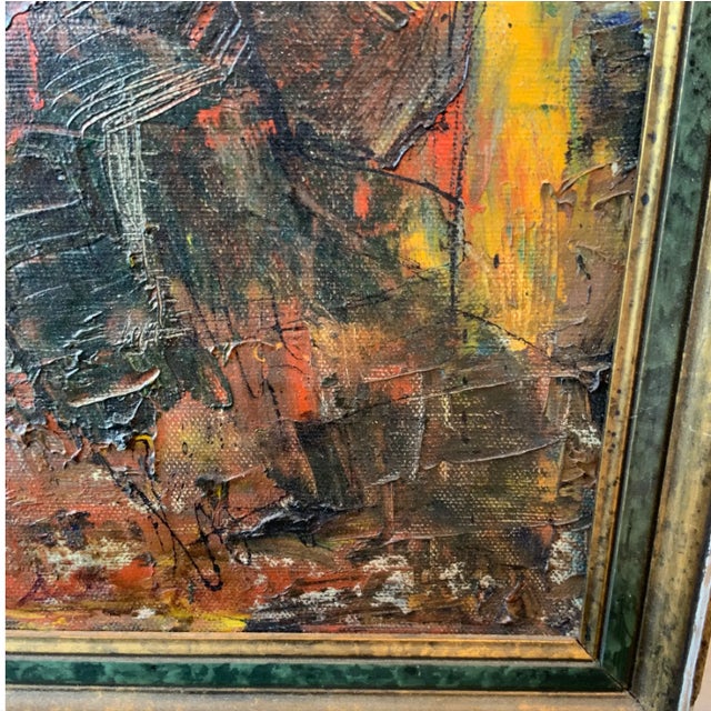 Mid 20th Century Cubist Figurative Modern Oil Painting on Canvas, Framed For Sale In Washington DC - Image 6 of 7