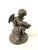 Gorgeous RARE French Antique Heavy Metal Sculpture. Cupid and Stork viewing calendar. Below are 2 Doves on one side, and...