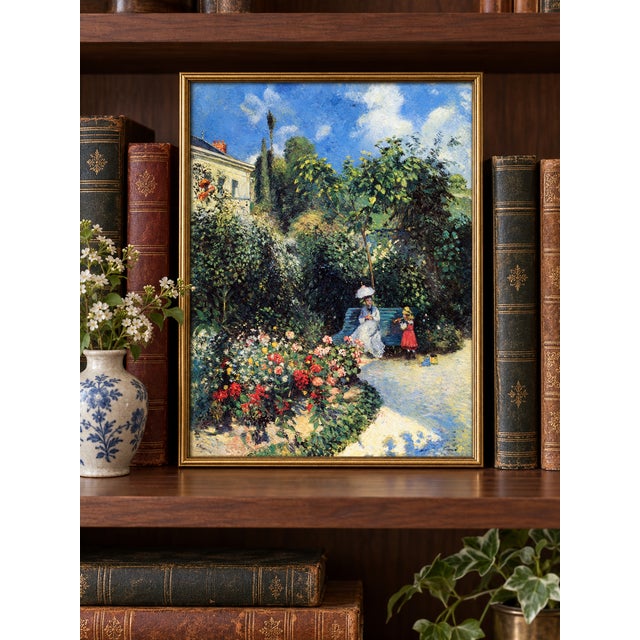 Camille Pissarro Vintage French Impressionist Art Print – Summer Garden by Camille Pissarro, 18" X 24" For Sale - Image 4 of 9