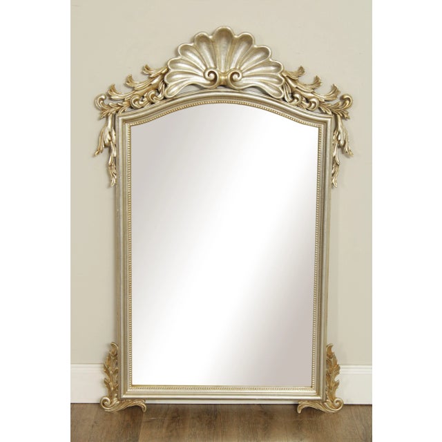 High Quality Vintage Carved Wood, Silver Finished Wall Mirror, Made in Italy for Ethan Allen