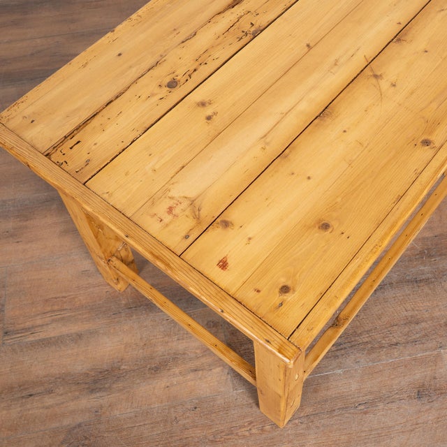 Early 20th Century Rustic 20th Century Short Pine Side Table For Sale - Image 5 of 11