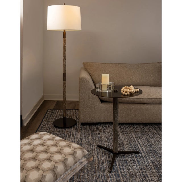 Port 68 Tivoli Marble Gray/Bronze Floor Lamp For Sale - Image 4 of 5